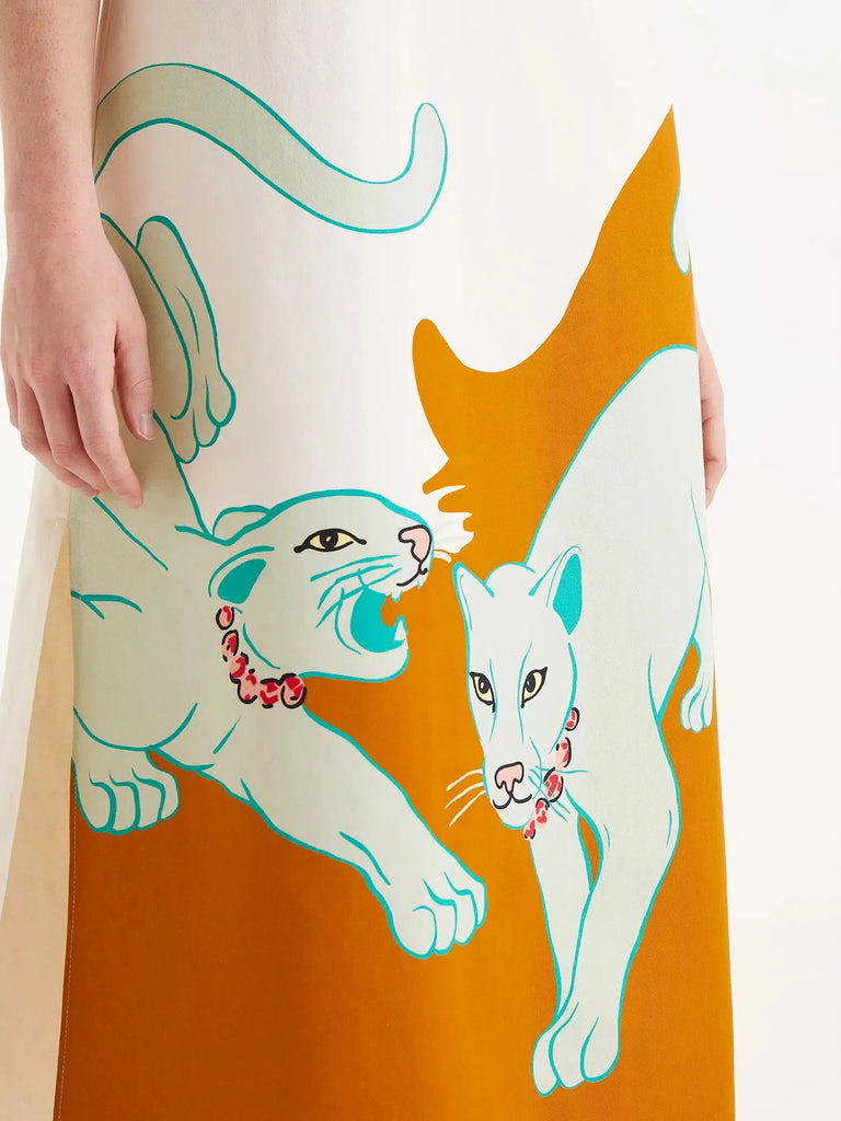 Compañia Fantasica - Jaguar Print Midi Dress - Multi-Compañia Fantasica-treehaus