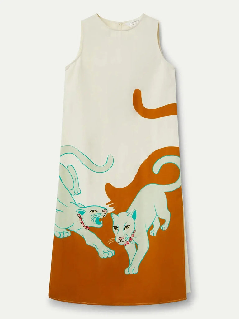 Compañia Fantasica - Jaguar Print Midi Dress - Multi-Compañia Fantasica-treehaus