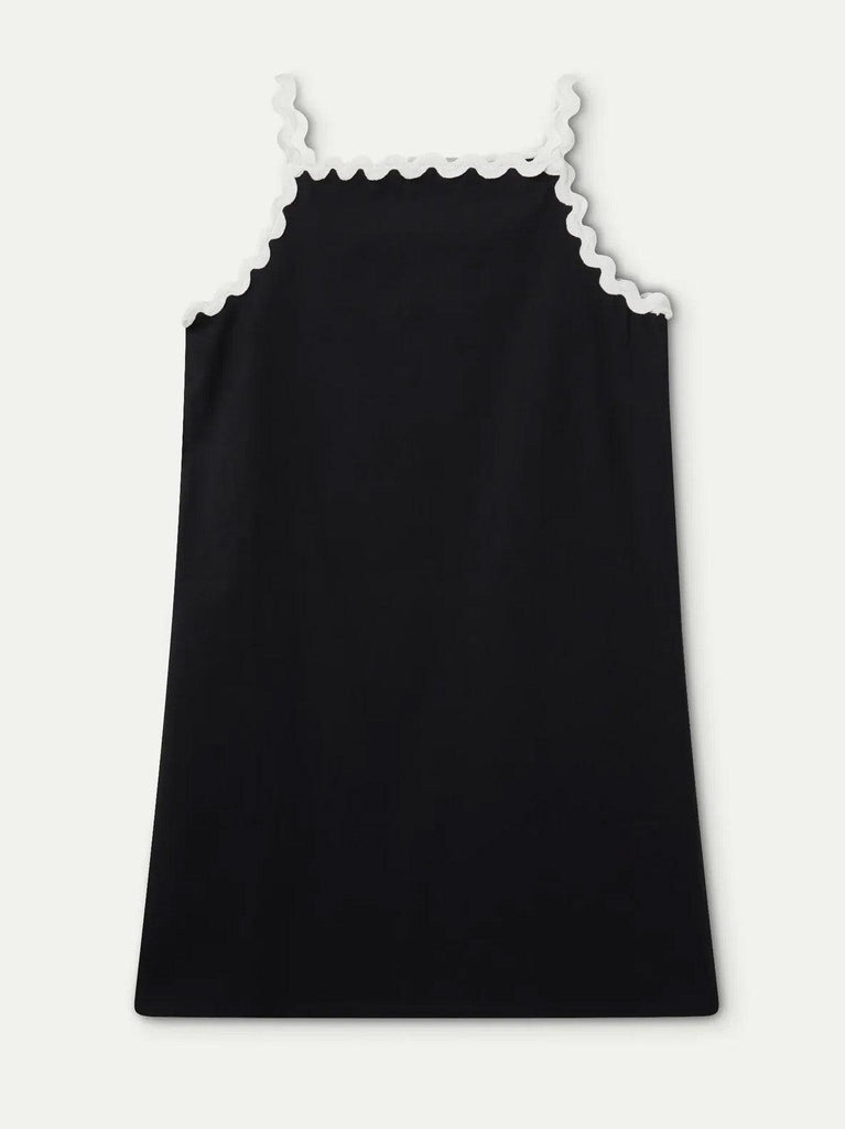 Compañia Fantasica - Shift with Rick-Rack Detail - Black-Compañia Fantasica-treehaus