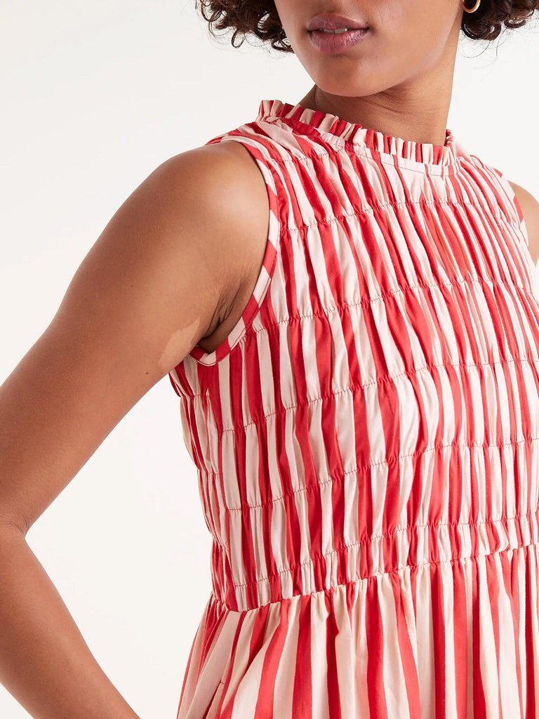 Compañia Fantasica - Striped Dress - Red/Bone-Compañia Fantasica-treehaus