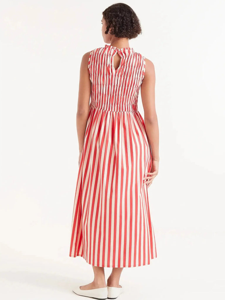 Compañia Fantasica - Striped Dress - Red/Bone-Compañia Fantasica-treehaus