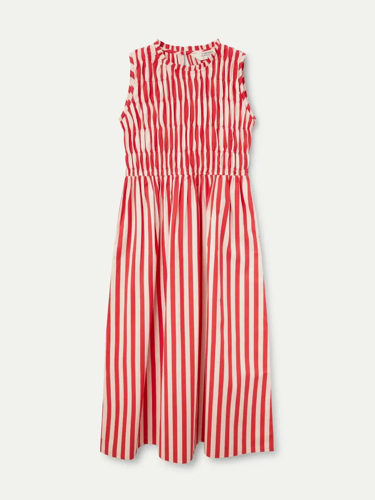 Compañia Fantasica - Striped Dress - Red/Bone-Compañia Fantasica-treehaus