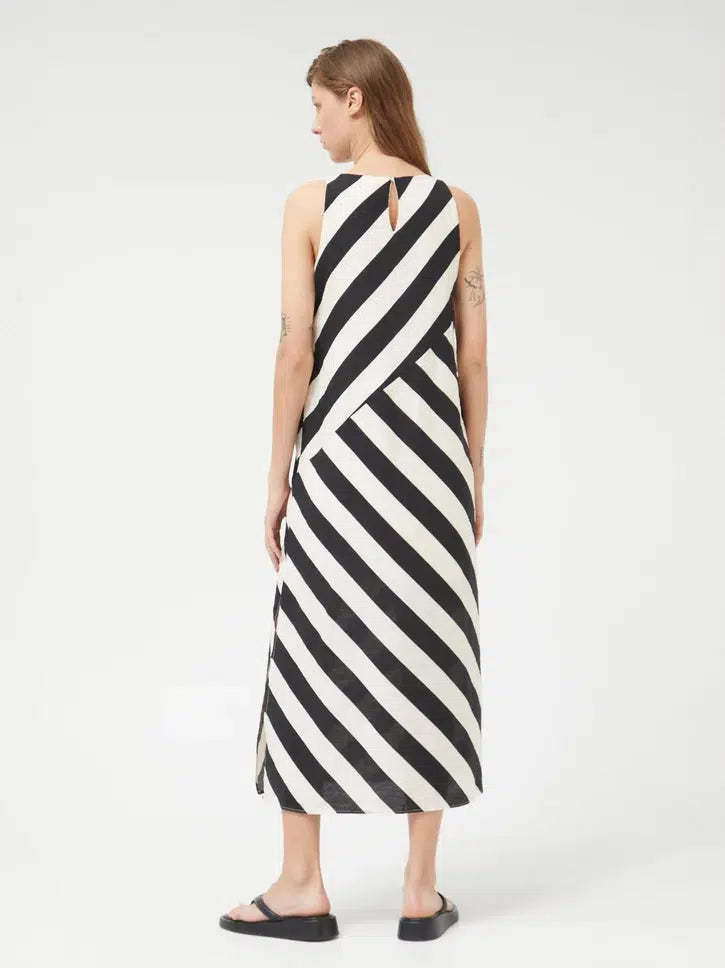 Compañia Fantasica - Striped Long Dress - Black/White-Compañia Fantasica-treehaus