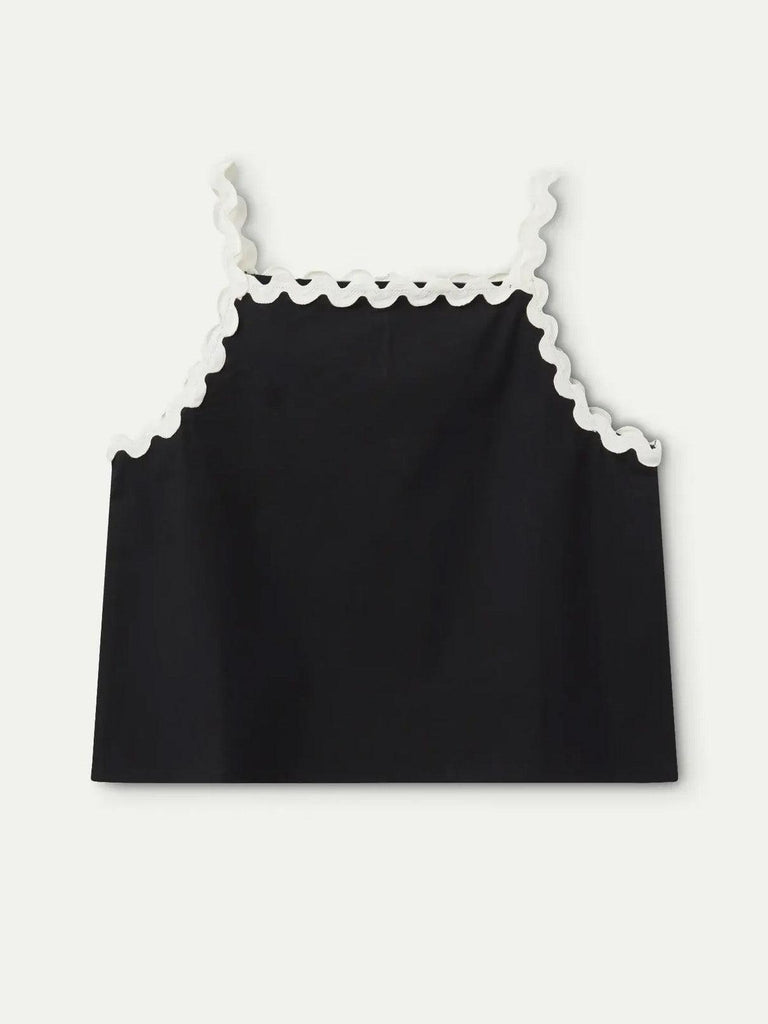 Compañia Fantasica - Top with Rick-Rack Detail - Black-Compañia Fantasica-treehaus