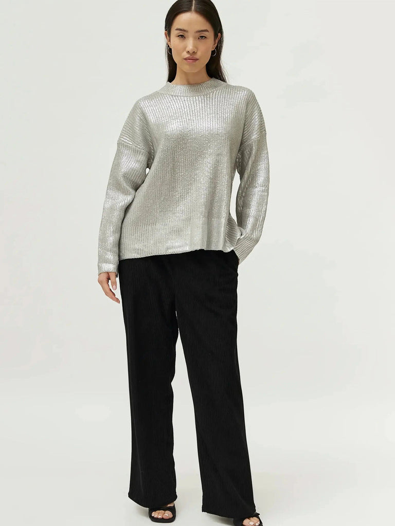 Compañia Fantastica - Coated Knit Sweater - Silver-Compañia Fantasica-treehaus