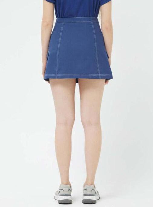 Compañia Fantastica - Contrast Stitch Mini Skirt - Navy-Compañia Fantasica-treehaus
