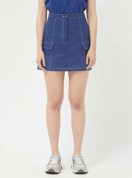 Compañia Fantastica - Contrast Stitch Mini Skirt - Navy-Compañia Fantasica-treehaus