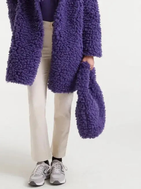 Compañía Fantástica - Fuzzy Faux Sheepskin Bag - Purple-Compañía Fantástica-treehaus