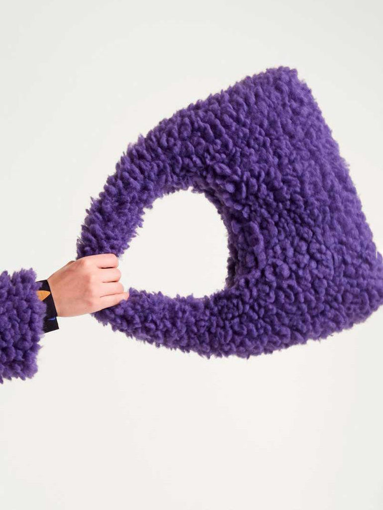 Compañía Fantástica - Fuzzy Faux Sheepskin Bag - Purple-Compañía Fantástica-treehaus