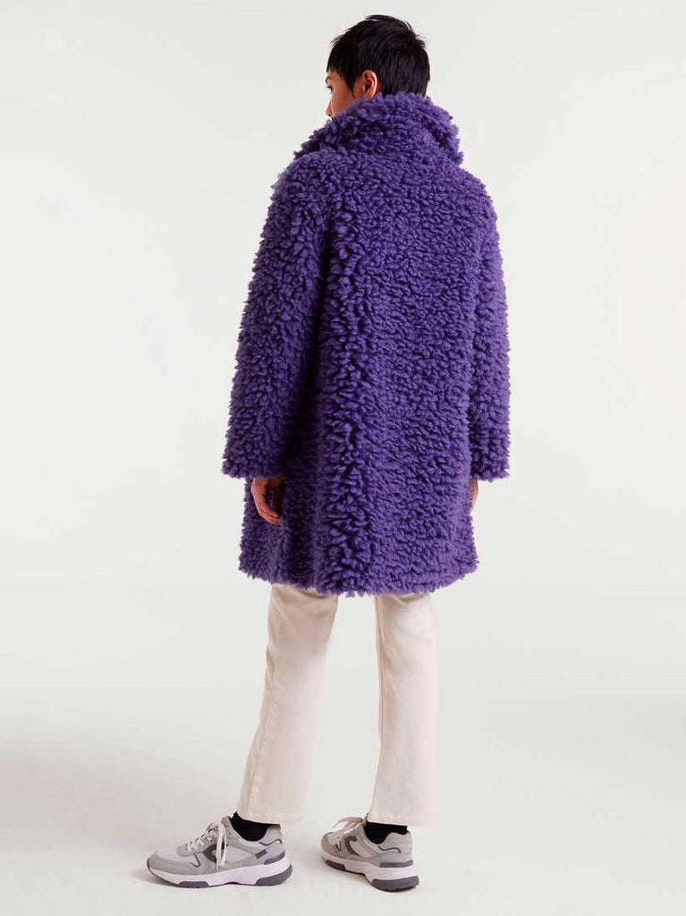Compañía Fantástica - Fuzzy Faux Sheepskin Coat - Purple-Compañía Fantástica-treehaus