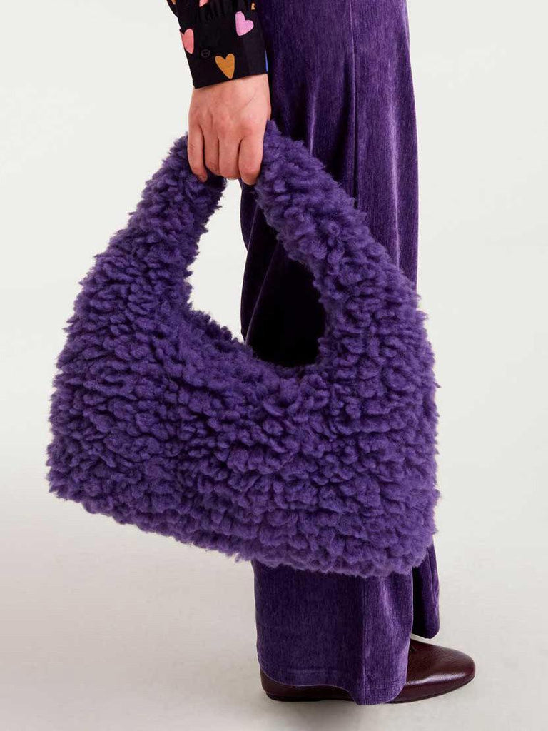 Compañía Fantástica - Fuzzy Sheepskin Bag - Purple-Compañía Fantástica-treehaus