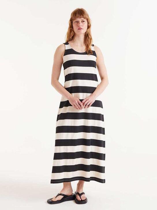 Compañia Fantastica - Knit Maxi Dress - Black & White-Compañia Fantasica-treehaus