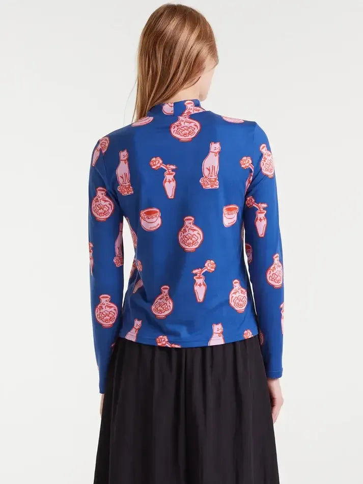 Compañía Fantástica - Porcelain Print Mock Neck-Compañía Fantástica-treehaus