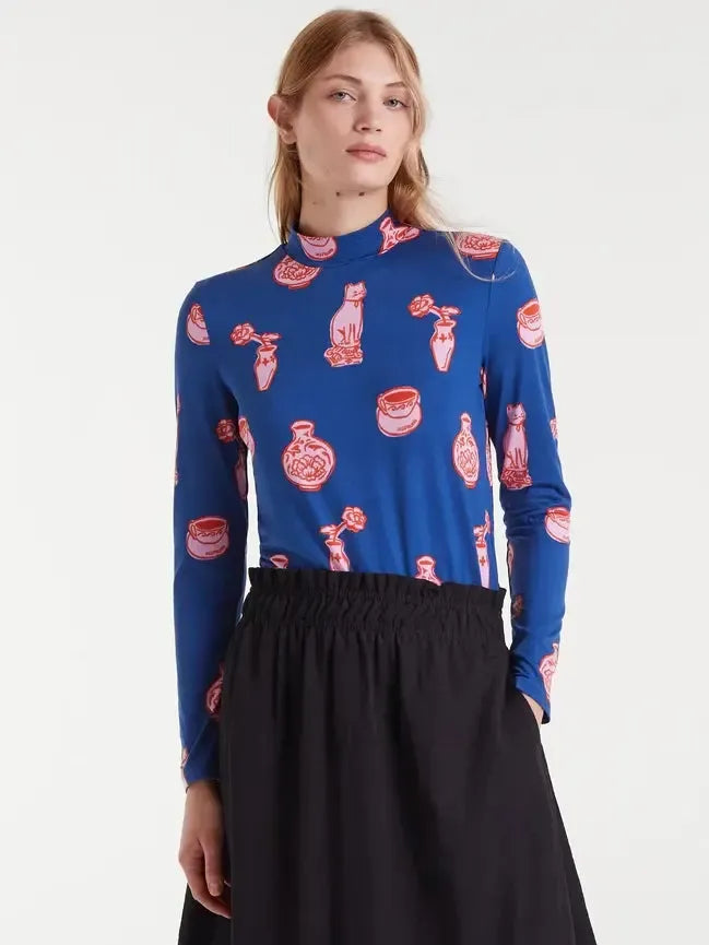 Compañía Fantástica - Porcelain Print Mock Neck-Compañía Fantástica-treehaus