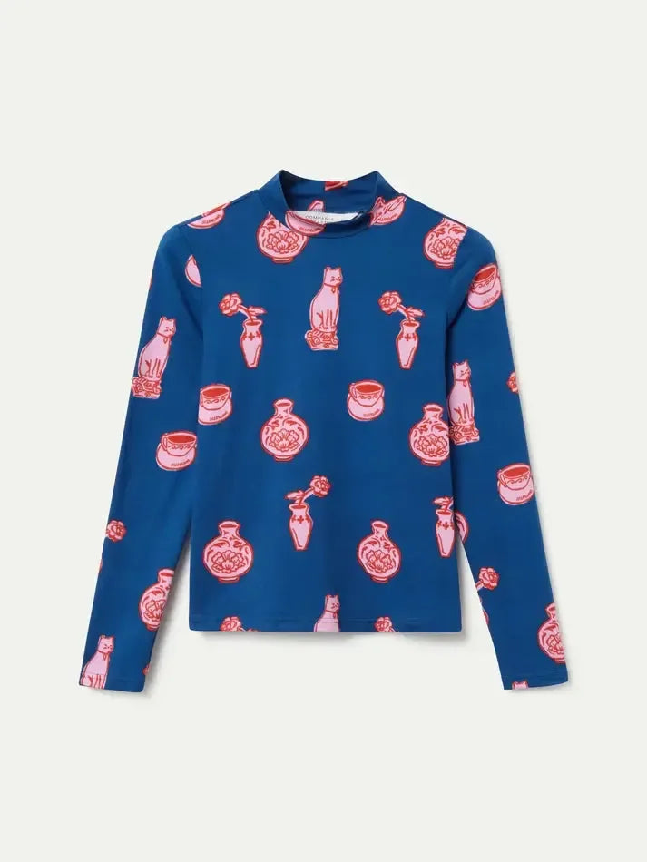 Compañía Fantástica - Porcelain Print Mock Neck-Compañía Fantástica-treehaus