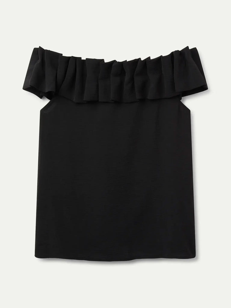 Compañia Fantastica - Ruffle Top - Black-Compañia Fantasica-treehaus
