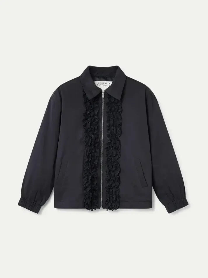 Compañía Fantástica - Ruffled Mechanics Jacket - Black-Compañía Fantástica-treehaus
