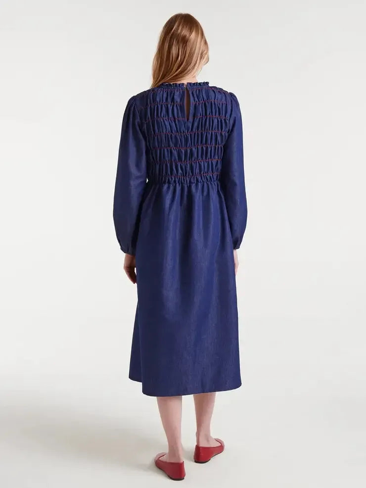 Compañía Fantástica - Smocked Chambray Dress-Compañía Fantástica-treehaus