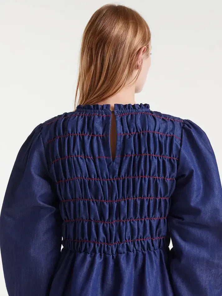 Compañía Fantástica - Smocked Chambray Dress-Compañía Fantástica-treehaus
