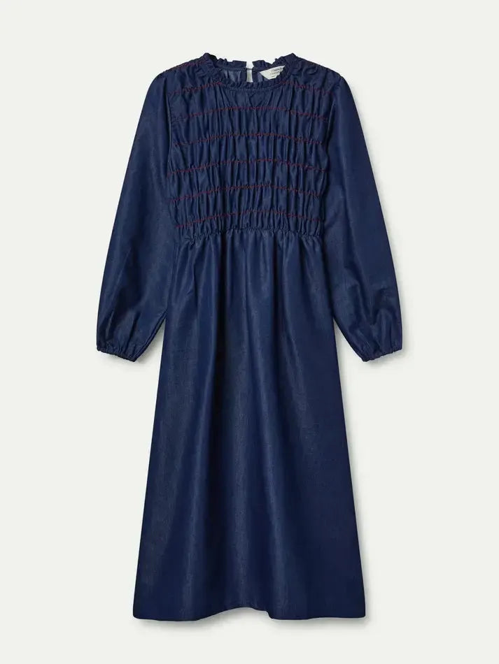 Compañía Fantástica - Smocked Chambray Dress-Compañía Fantástica-treehaus