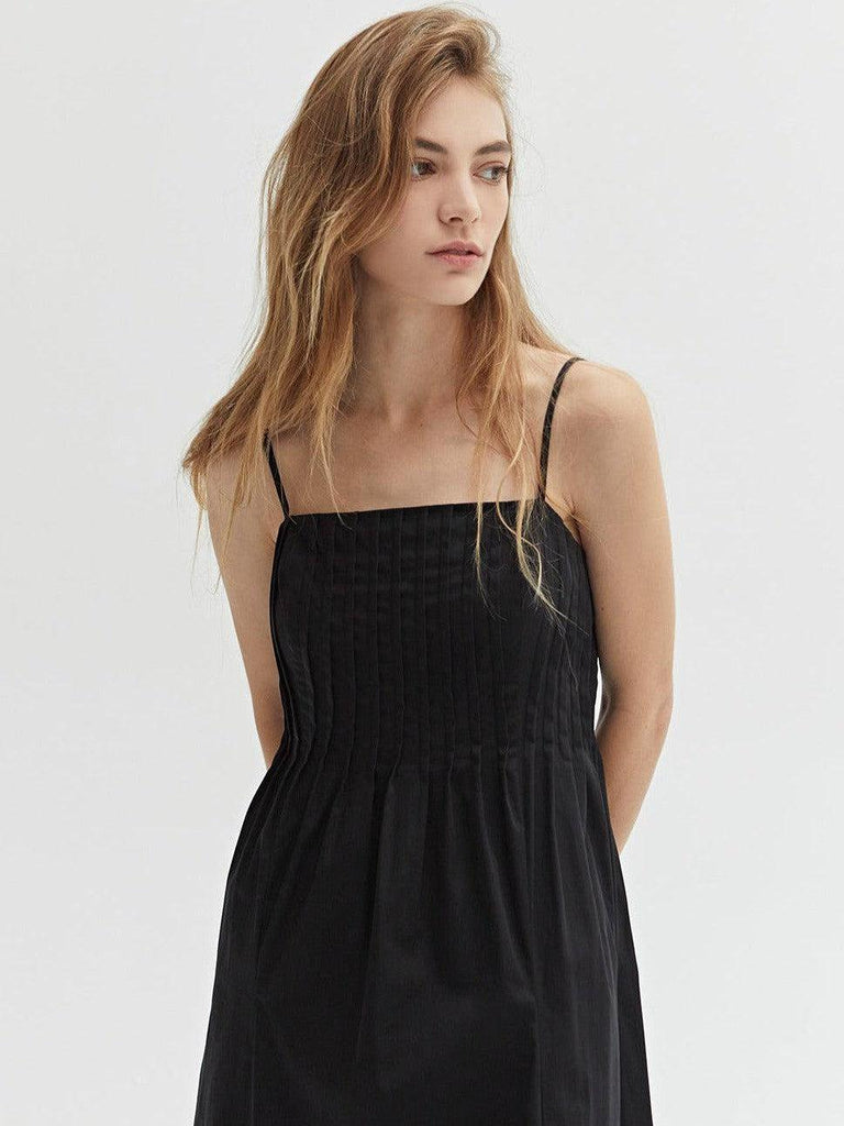 Crescent - Rhea Pleated Maxi Dress - Black-Crescent-treehaus