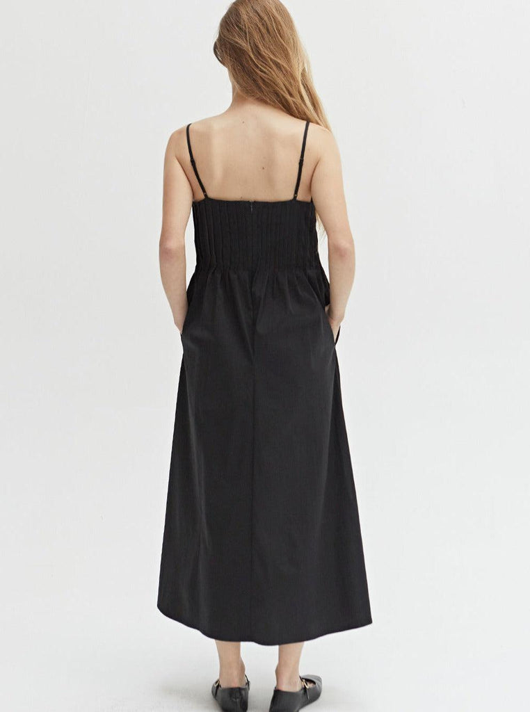 Crescent - Rhea Pleated Maxi Dress - Black-Crescent-treehaus