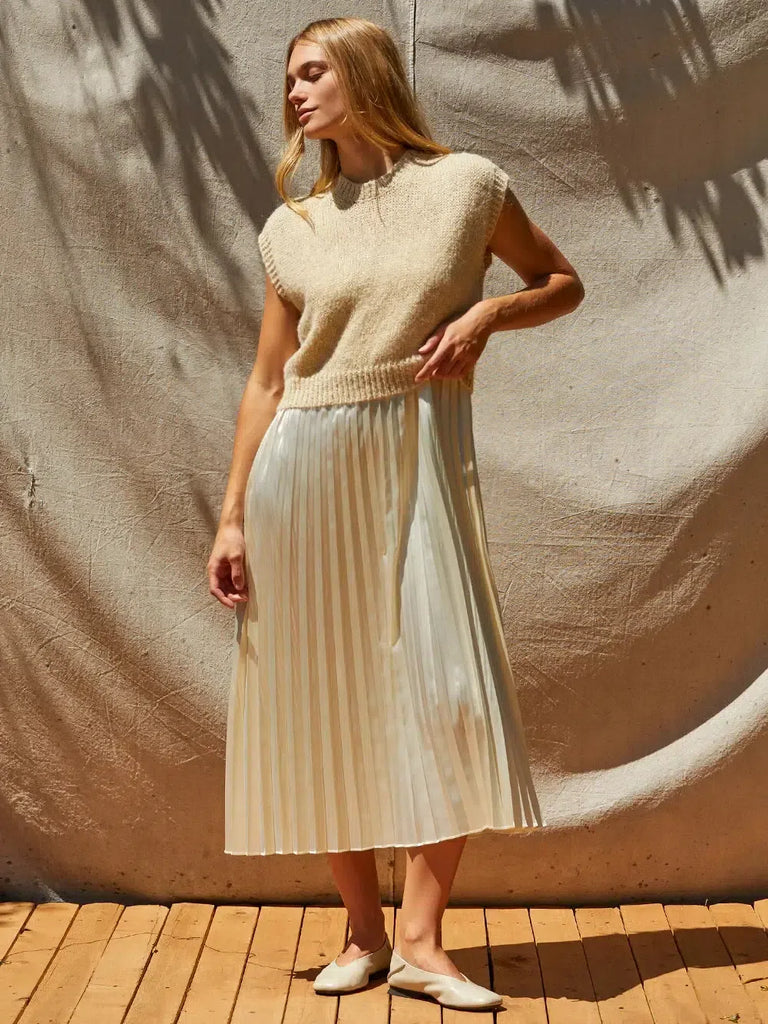 Crescent - Sharpe Twofer Sweater Top & Dress - Cream-Crescent-treehaus