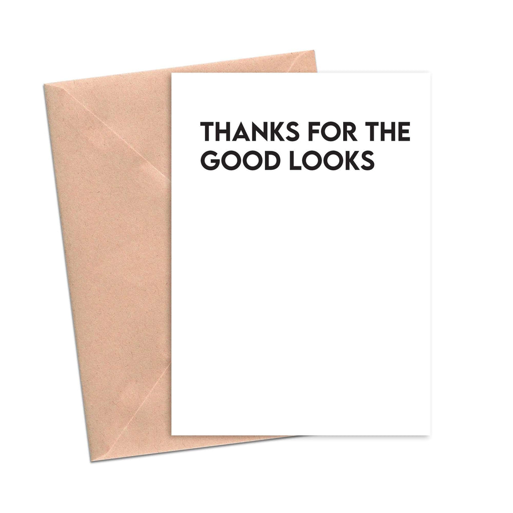 Crimson and Clover Studio - Funny Mother's Day Card Thanks for the Good Looks Card-Crimson and Clover Studio-treehaus