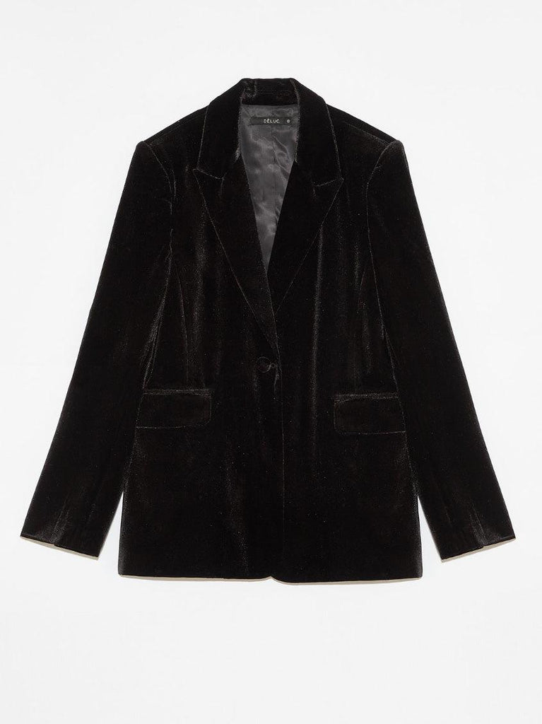 Deluc - Daisy Velvet Blazer - Black-Deluc-treehaus