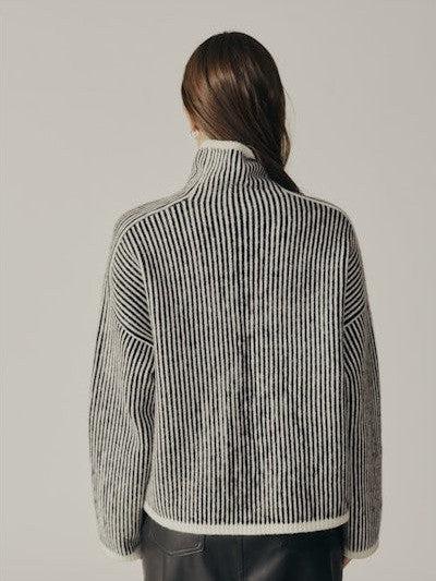 Deluc - Genarium Turtleneck Sweater - Black/Cream-Deluc-treehaus