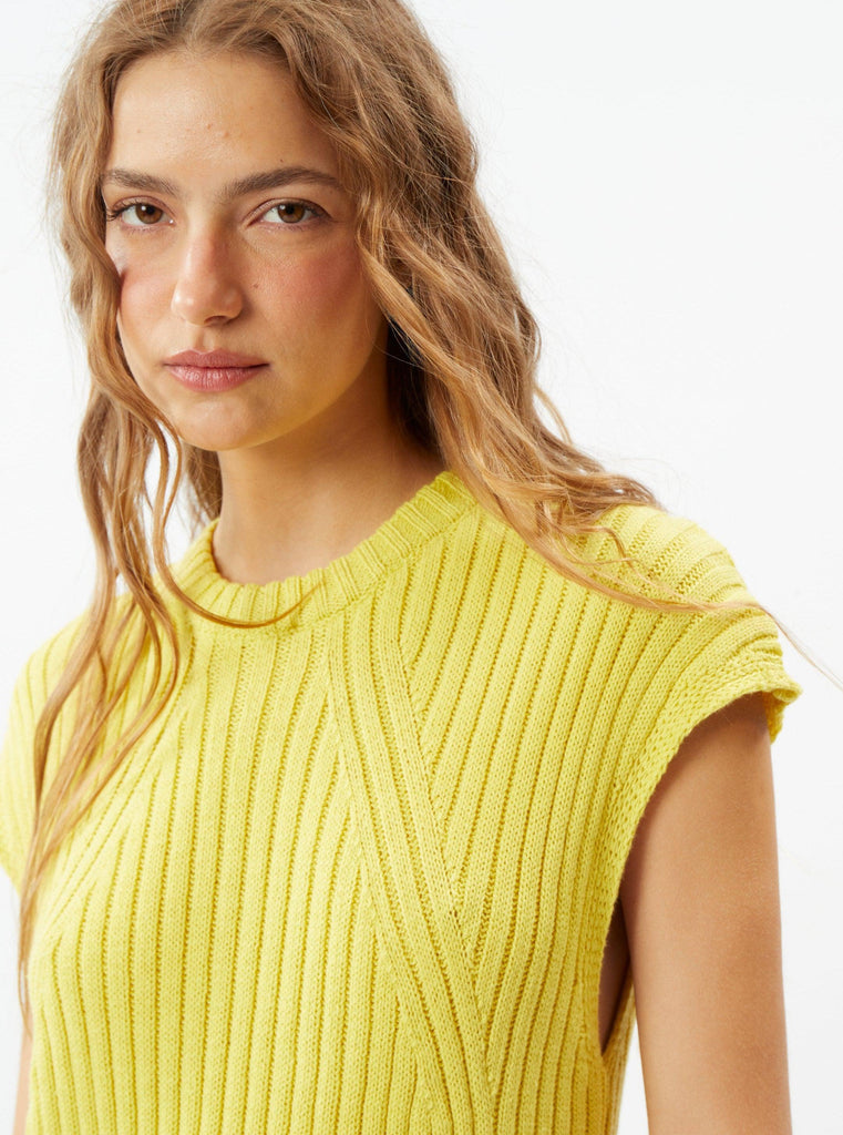 Deluc - Miguel Angel Knitted Sweater Vest - Lemon-Deluc-treehaus