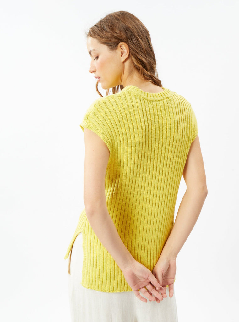 Deluc - Miguel Angel Knitted Sweater Vest - Lemon-Deluc-treehaus