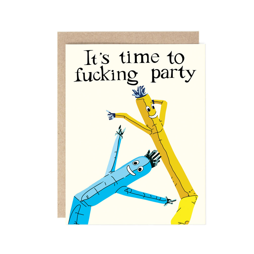 Drawn Goods - Air Dancer, It's Time to Fucking Party Card-Drawn Goods-treehaus