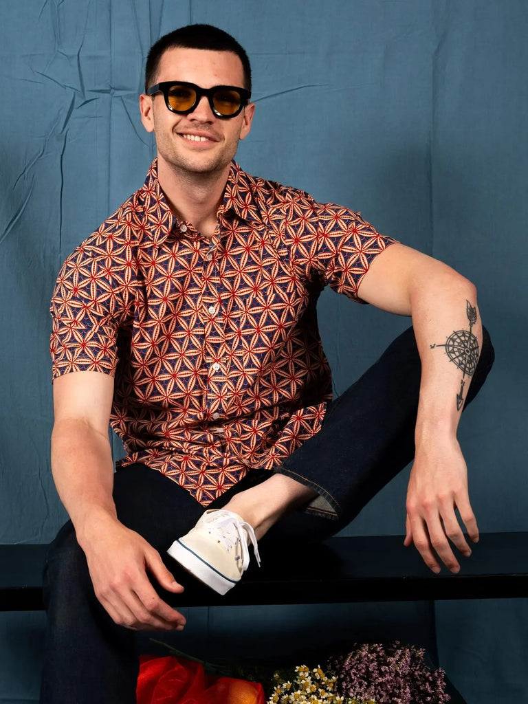 Dushyant - Folk Shirt - Block Print Baseball-Dushyant-treehaus
