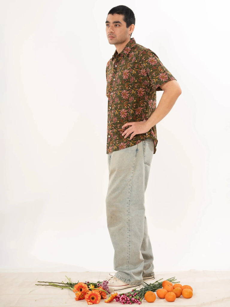 Dushyant - Folk Shirt - French Green-Dushyant-treehaus