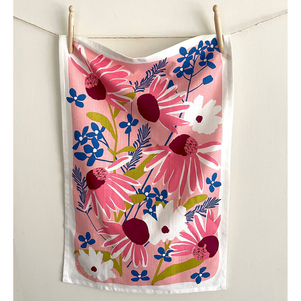 Elizabeth Grubaugh - Echinacea Tea Towel-Elizabeth Grubaugh-treehaus