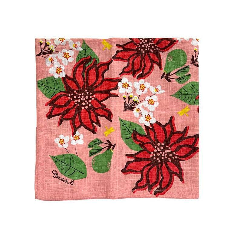 Elizabeth Grubaugh - Poinsettia Napkin Set of Four-Elizabeth Grubaugh-treehaus