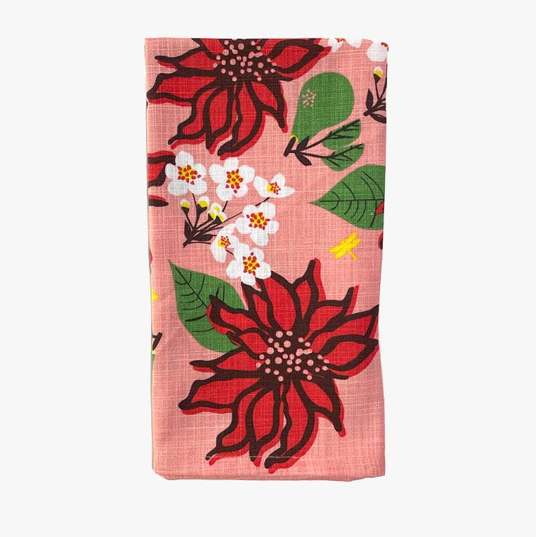 Elizabeth Grubaugh - Poinsettia Napkin Set of Four-Elizabeth Grubaugh-treehaus