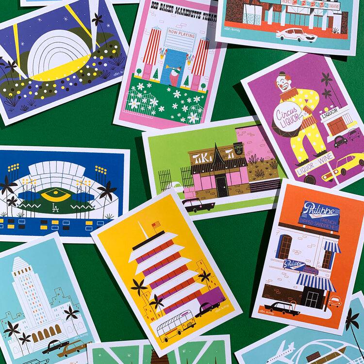 Ellen Surrey - Greetings from Los Angeles - Landmarks - Set of 12 postcards-Ellen Surrey-treehaus