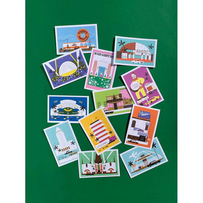 Ellen Surrey - Greetings from Los Angeles - Landmarks - Set of 12 postcards-Ellen Surrey-treehaus