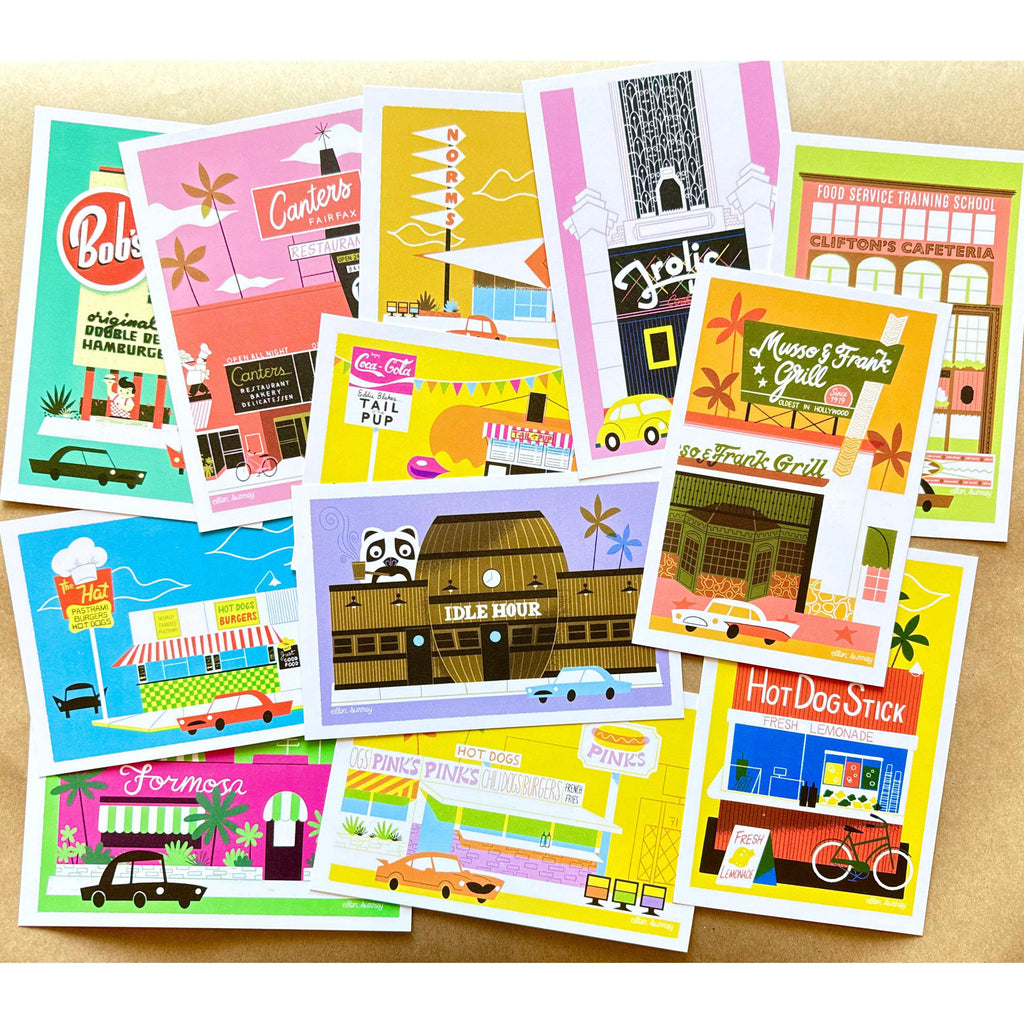 Ellen Surrey - Los Angeles Postcards - Dining & Bars - Set of 12-Ellen Surrey-treehaus