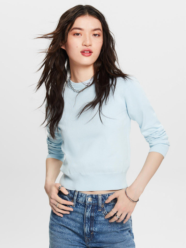 Esprit - Crew Neck Sweater - Pastel Blue-Esprit-treehaus