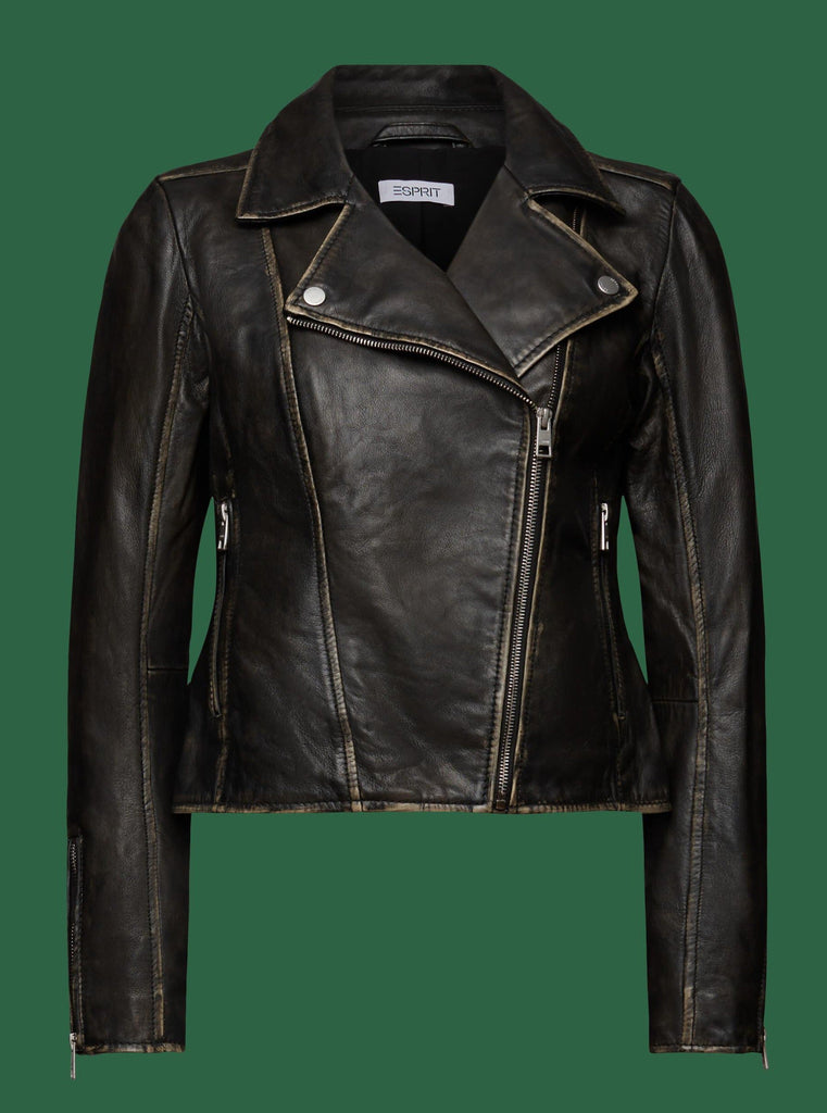 Esprit - Leather Biker Jacket-Esprit-treehaus