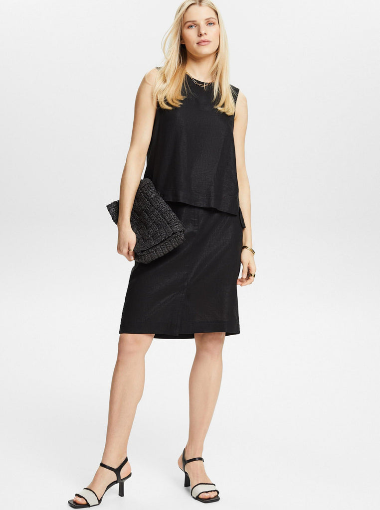 Esprit - Open Back Blouse - Black-Esprit-treehaus