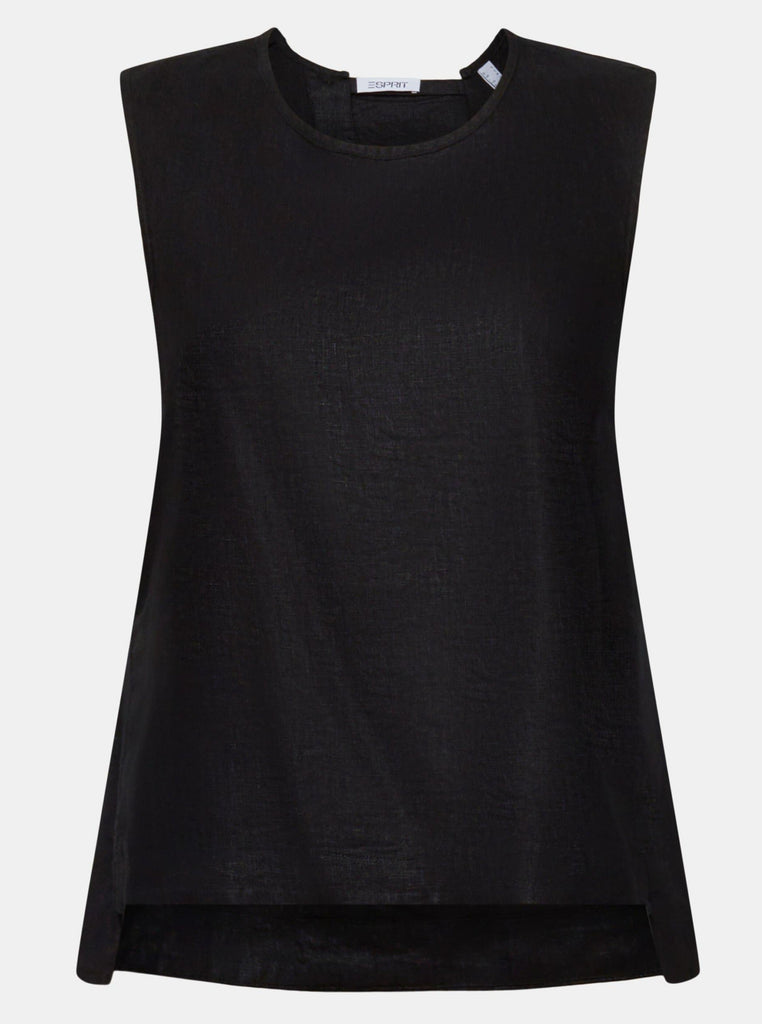 Esprit - Open Back Blouse - Black-Esprit-treehaus