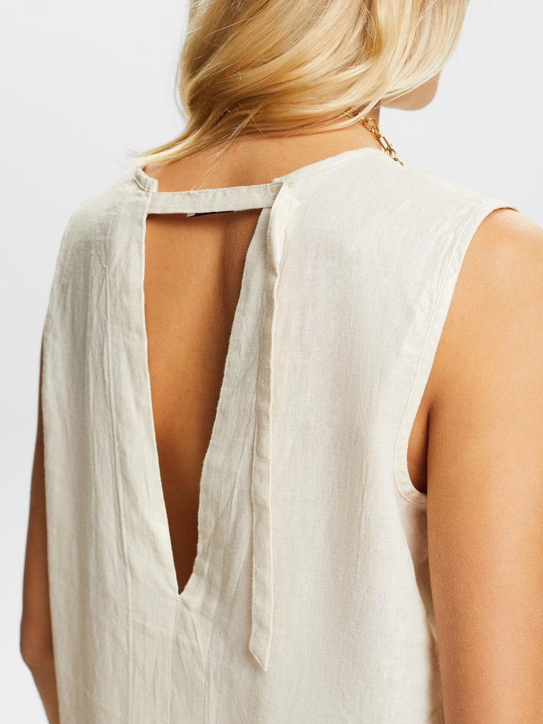 Esprit - Open Back Blouse - Cream-Esprit-treehaus