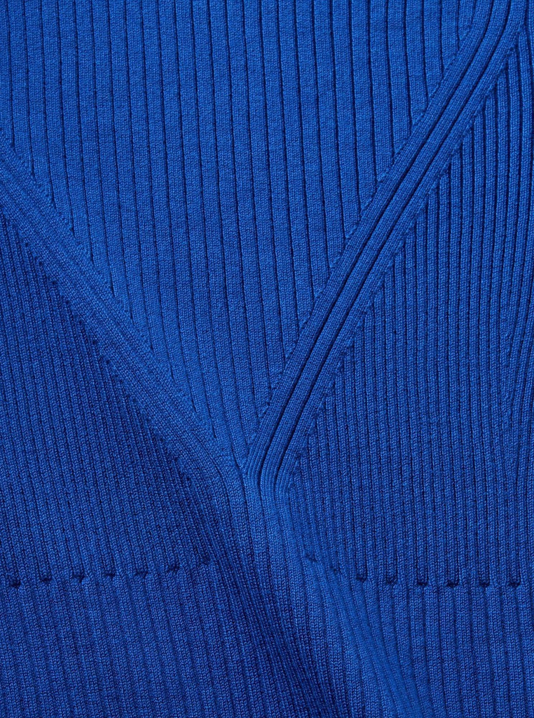 Esprit - Ribbed Short Sleeve Sweater - Bright Blue-Esprit-treehaus