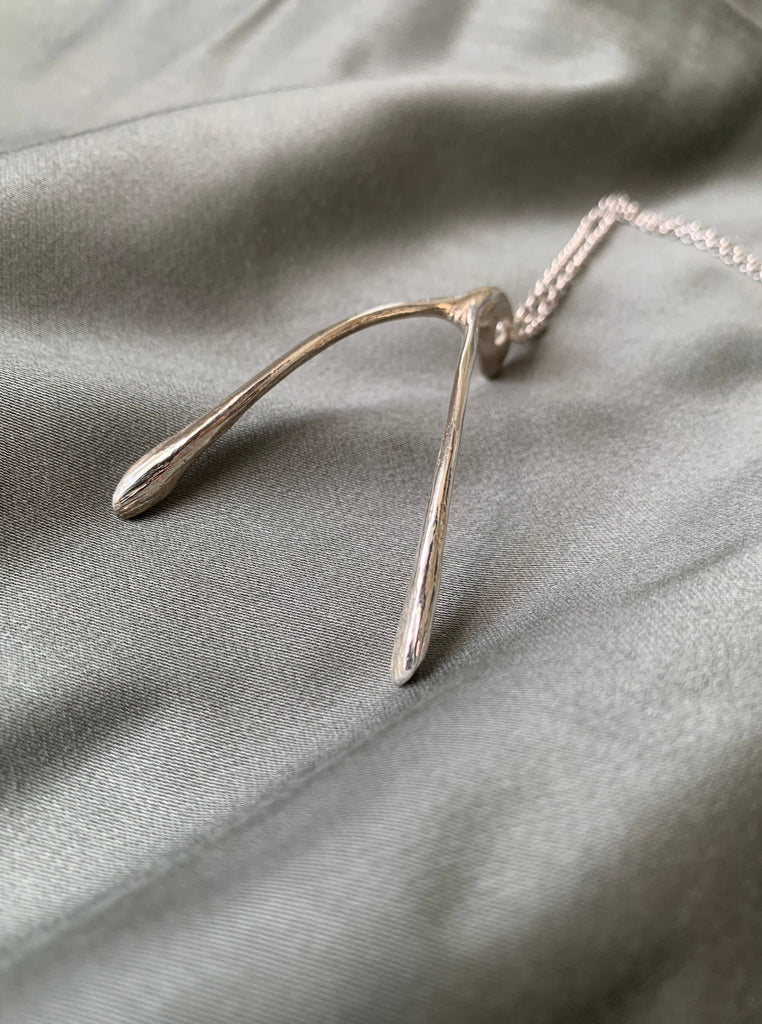 FORGE & FINISH - Wishbone Necklace - Sterling Silver-FORGE & FINISH-treehaus
