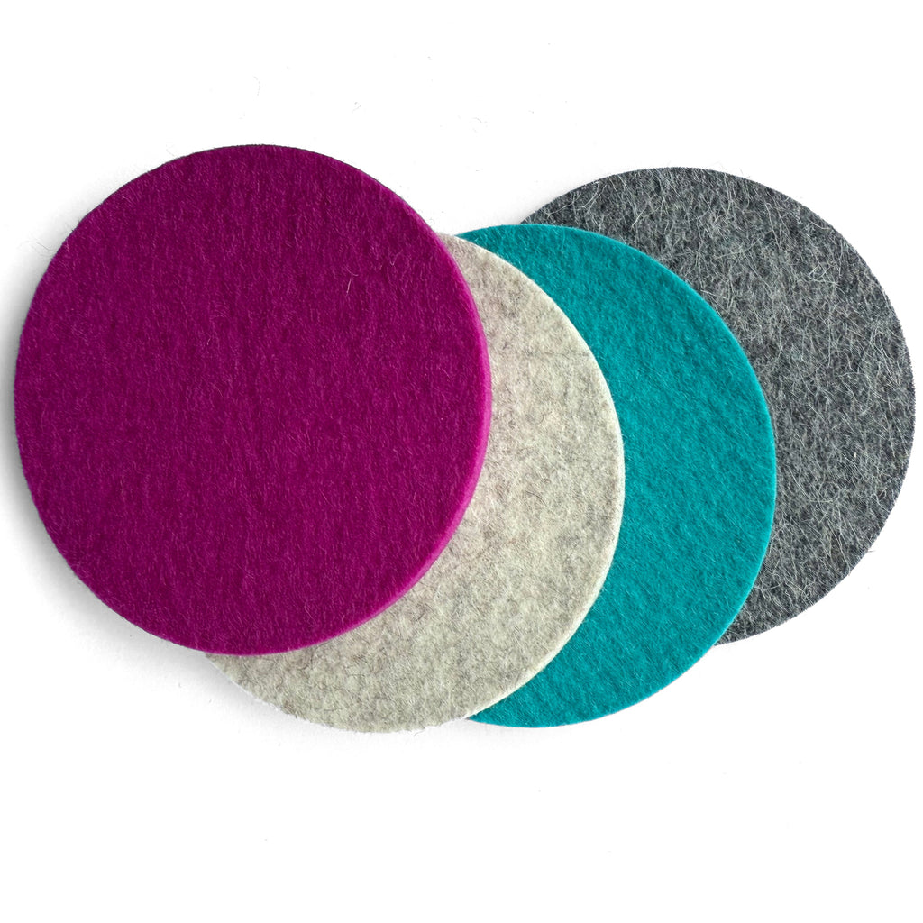 Feltiva - Round Felt Coasters Set of 4: Cool Assorted-Feltiva-treehaus