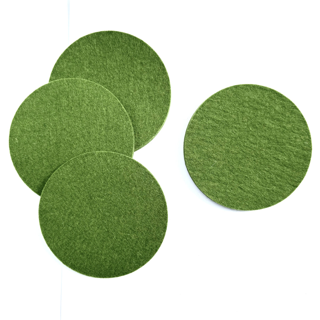 Feltiva - Round Felt Coasters Set of 4: Olive-Feltiva-treehaus